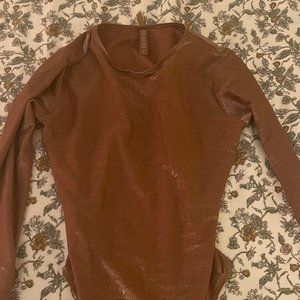 SKIMS Shimmer Long-Sleeve Bodysuit